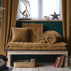 EMINZA Coussin de sol carré velours de coton (50 x 50 cm) Victor Camel Sale