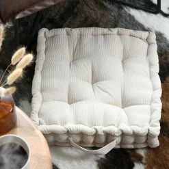 STOF Coussin de sol carré velours (45 x 45 cm) Dandy Beige Best