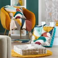 STOF Coussin de sol coton (45 x 45 cm) Blokken Multicolore Hot