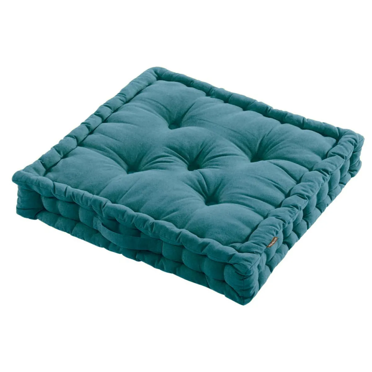 EMINZA Coussin de sol coton (60 x 60 cm) Pixel Bleu canard Clearance