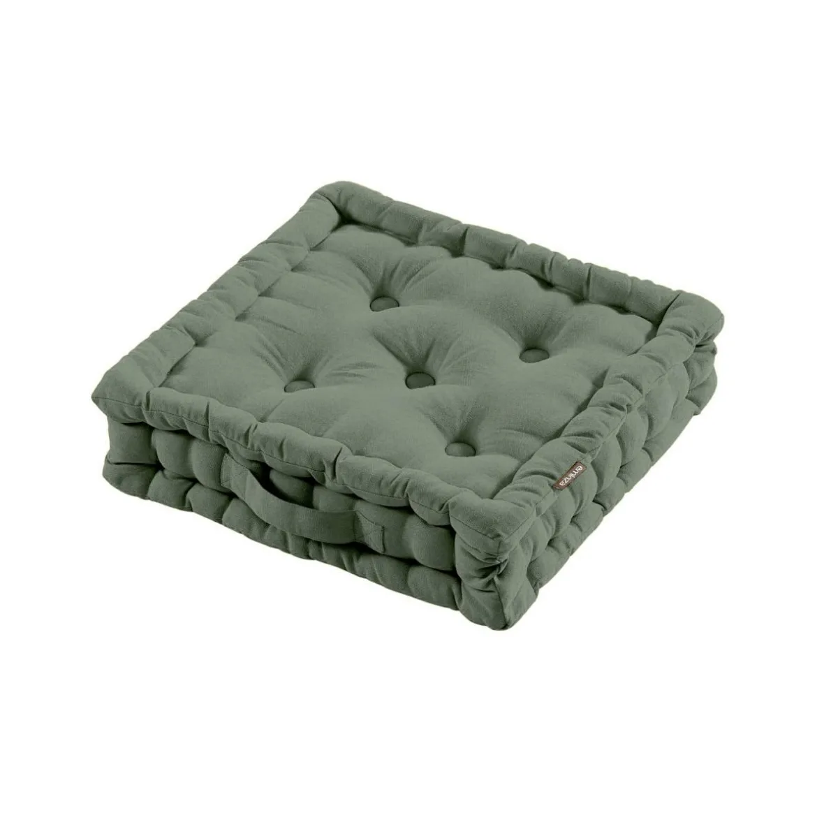 EMINZA Coussin de sol coton (40 x 40 cm) Pixel Vert kaki Best