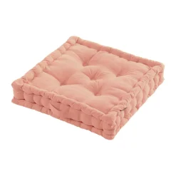 EMINZA Coussin de sol coton (50 x 50 cm) Pixel Rose Pêche Sale