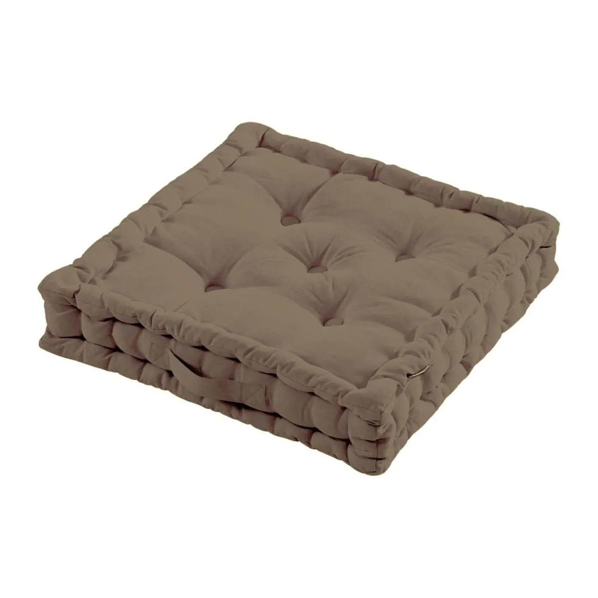 EMINZA Coussin de sol coton (50 x 50 cm) Pixel Taupe Clearance