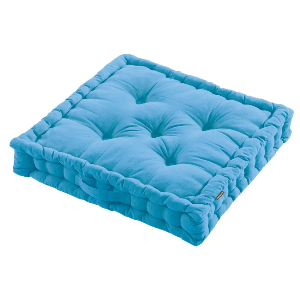EMINZA Coussin de sol coton (60 x 60 cm) Pixel Bleu turquoise Outlet