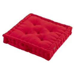 EMINZA Coussin de sol coton (60 x 60 cm) Pixel Rouge Hot