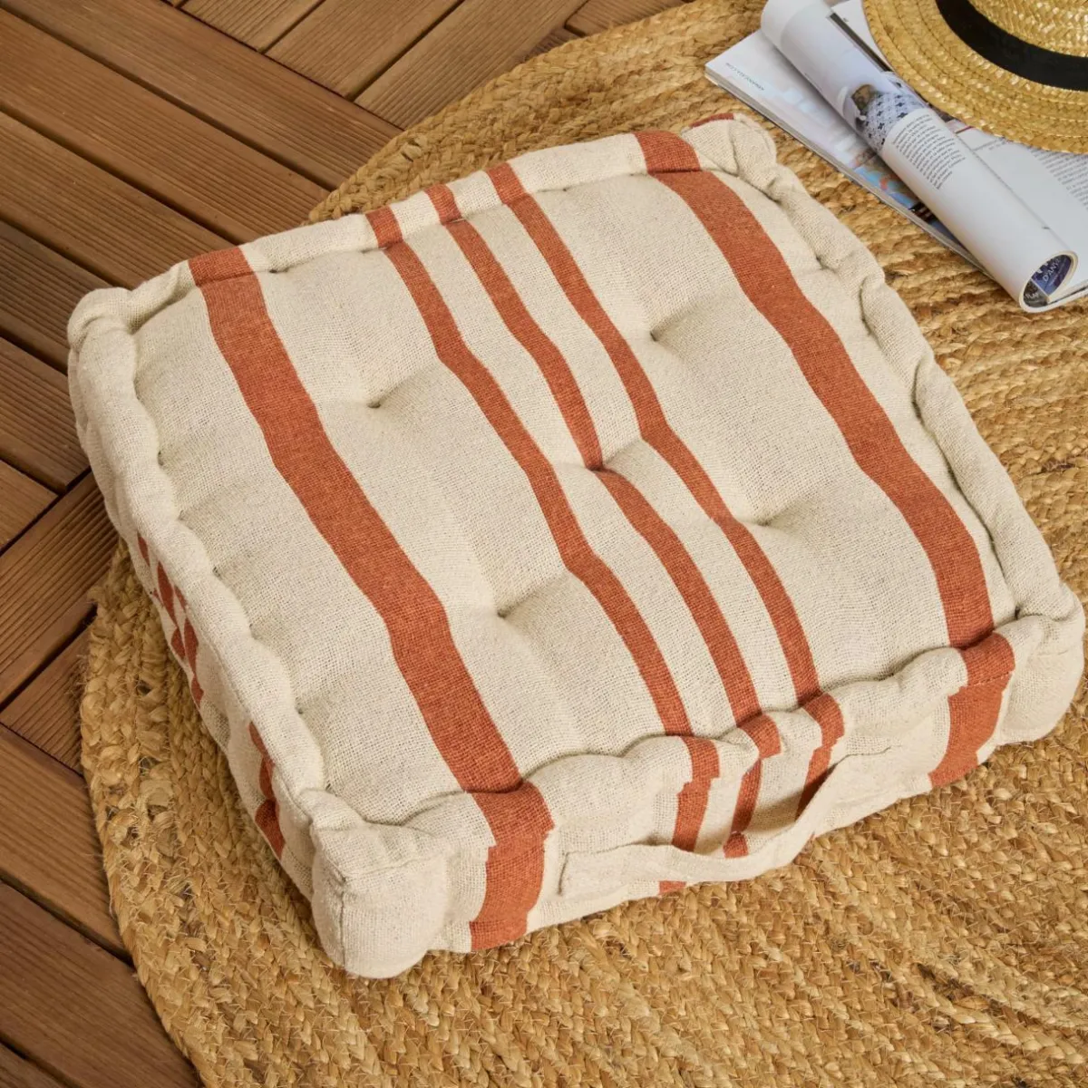 EMINZA Coussin de sol extérieur (45 x H10 cm) Nautira Orange Discount