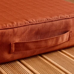 EMINZA Coussin de sol extérieur déhoussable (45 x 45 cm) Sunset Terracotta New