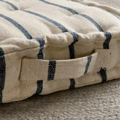 EMINZA Coussin de sol extérieur toile de coton (45 x 45 cm) Ocealys Bleu marine Discount