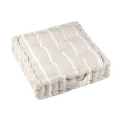 EMINZA Coussin de sol extérieur toile de coton (45 x 45 cm) Ocealys Blanc Clearance