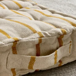 EMINZA Coussin de sol extérieur toile de coton (45 x 45 cm) Ocealys Jaune moutarde Online