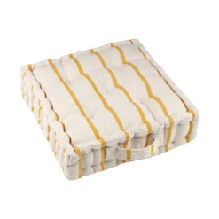 EMINZA Coussin de sol extérieur toile de coton (45 x 45 cm) Ocealys Jaune moutarde Online