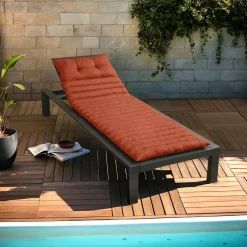 EMINZA Coussin de transat capitonné (180 x 60 cm) Sunset Terracotta Hot
