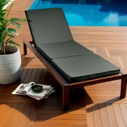EMINZA Coussin de transat déhoussable (190 x 60 cm) Sunset Gris Anthracite New