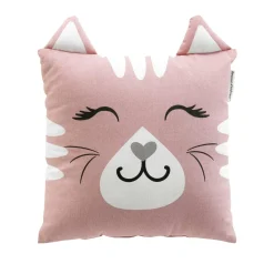 douceur d'intu017drieur Coussin enfant carré (40 x 40 cm) Chatchat Rose New