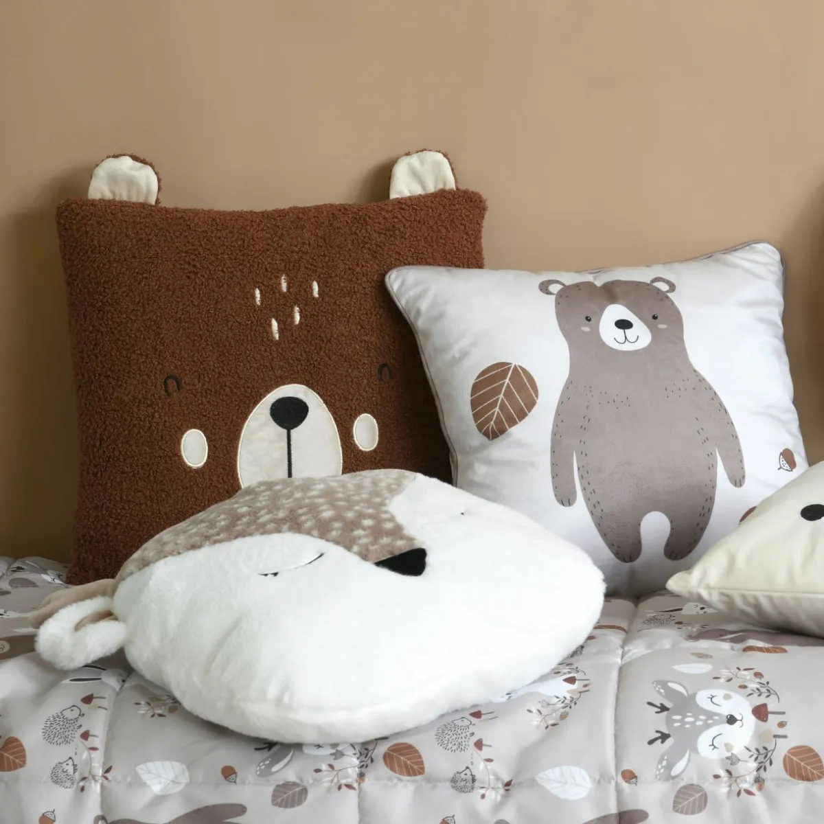 STOF Coussin enfant carré (40 x 40 cm) Gabin Taupe Hot
