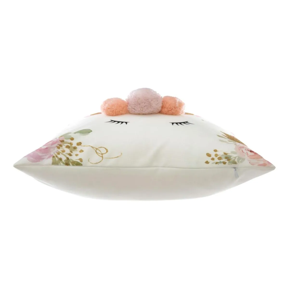 ATMOSPHERA Coussin enfant carré (40 x 40 cm) Licorne Pompons Multicolore Online