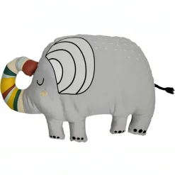 L'effet papillon Coussin enfant éléphant coton (50 x 35 cm) Savane Gris Sale