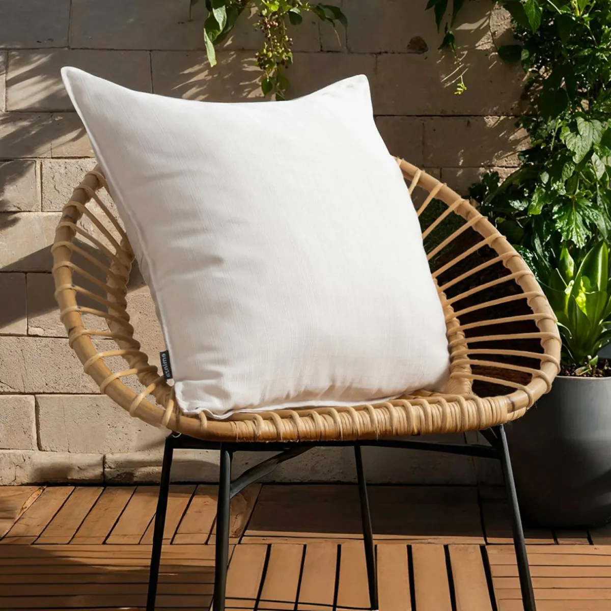 EMINZA Coussin extérieur carré (60 x 60 cm) Sunset Ecru