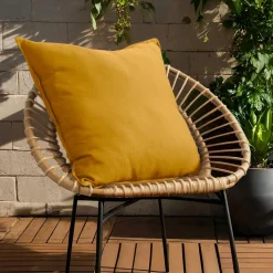 EMINZA Coussin extérieur carré (60 x 60 cm) Sunset Jaune moutarde