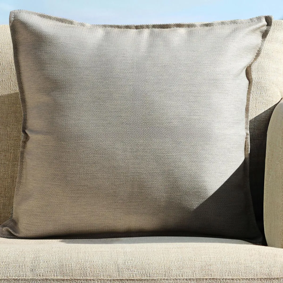 MOBELLIA Coussin extérieur carré (60 x 60 cm) Kalena Beige Discount