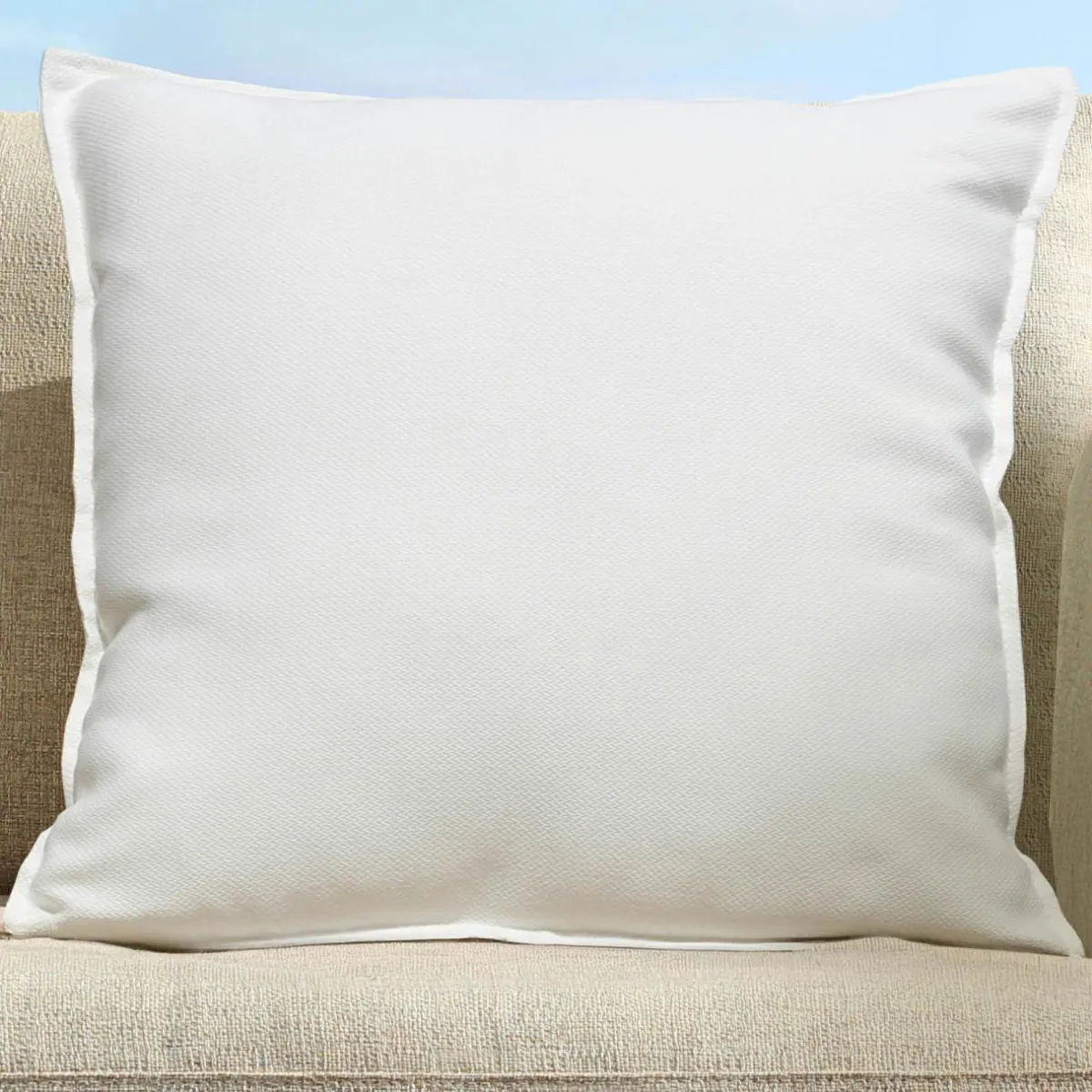 MOBELLIA Coussin extérieur carré (45 x 45 cm) Boraé Blanc Outlet