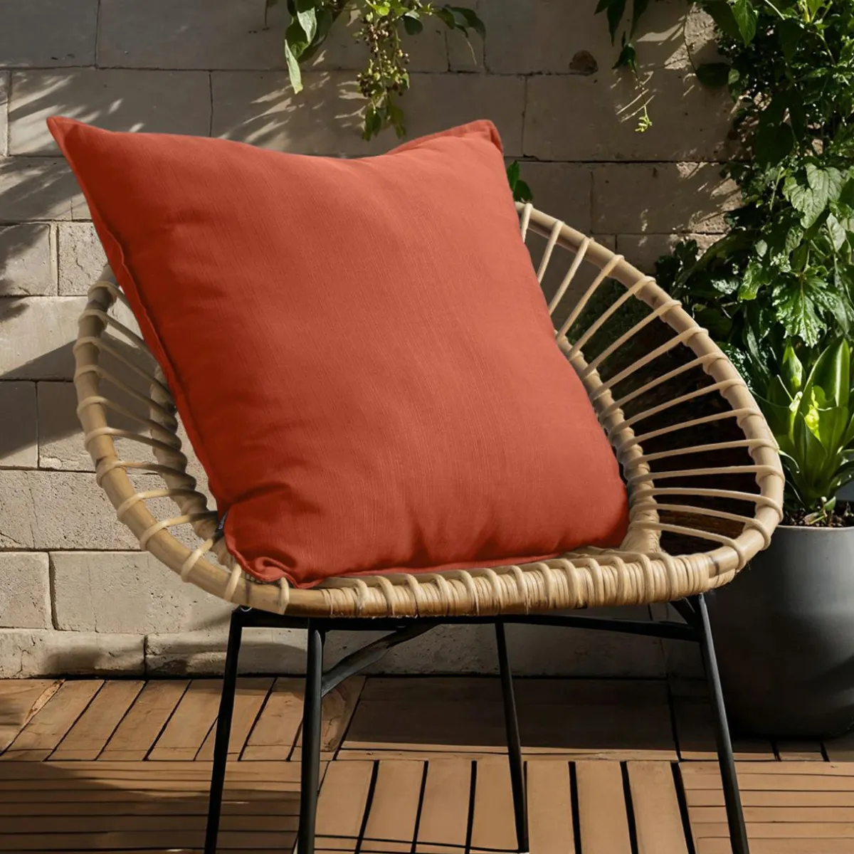 EMINZA Coussin extérieur carré (60 x 60 cm) Sunset Terracotta Best