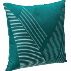 HESPERIDE Coussin extérieur carré (40 x 40 cm) Jacquard Bleu canard Discount