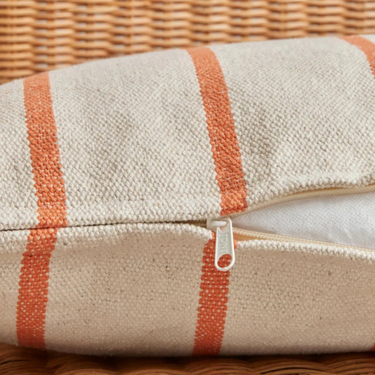 EMINZA Coussin extérieur carré toile de coton (50 x 50 cm) Ocealys Corail Orange Online