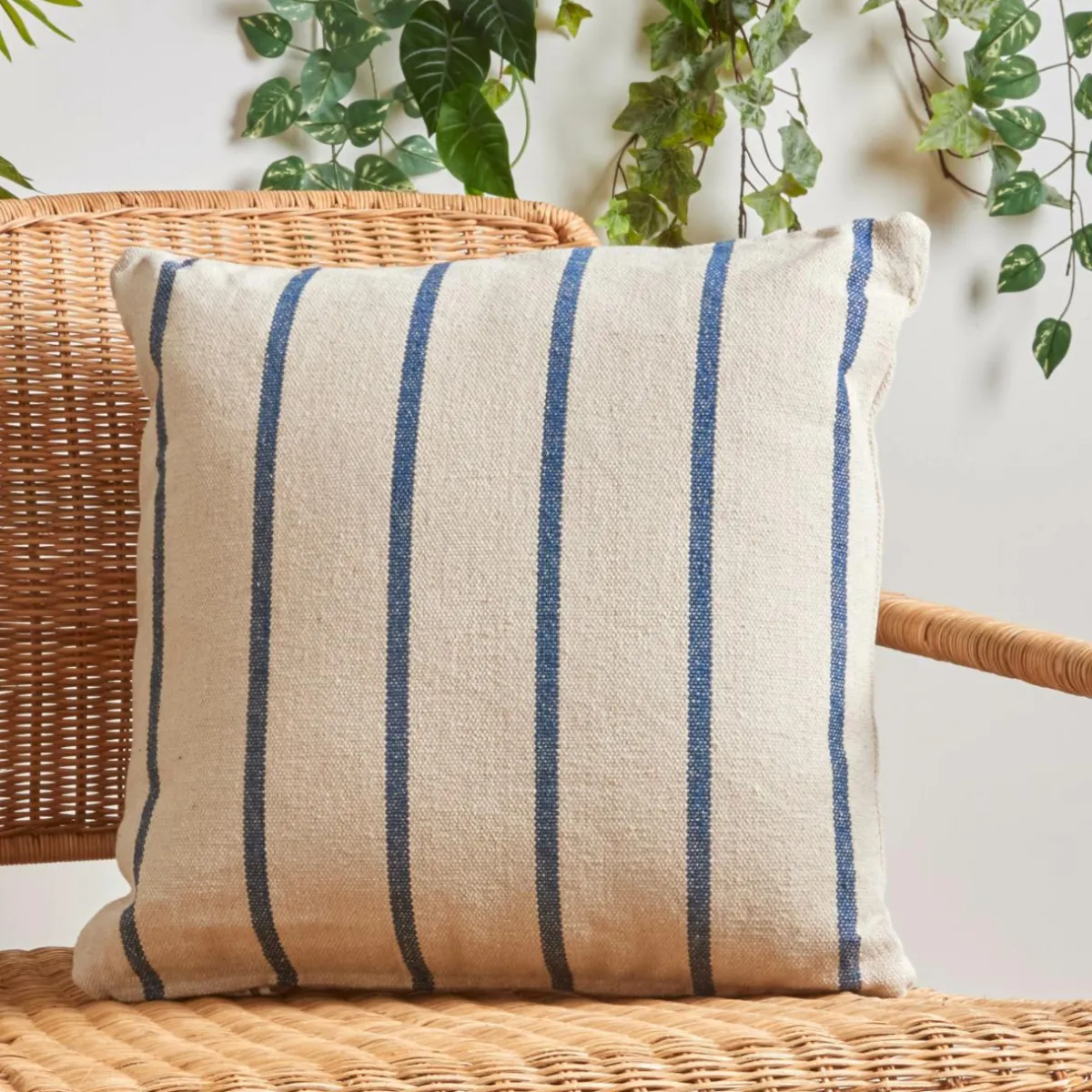 EMINZA Coussin extérieur carré toile de coton (50 x 50 cm) Ocealys Bleu marine Online