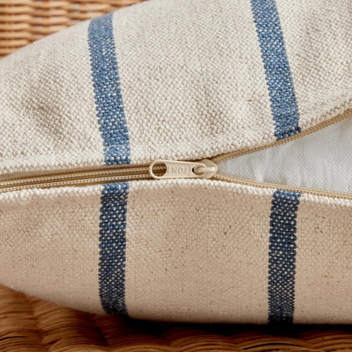 EMINZA Coussin extérieur carré toile de coton (50 x 50 cm) Ocealys Bleu marine Online