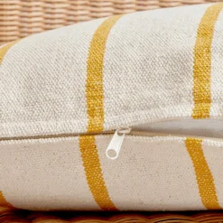 EMINZA Coussin extérieur carré toile de coton (50 x 50 cm) Ocealys Jaune moutarde Sale