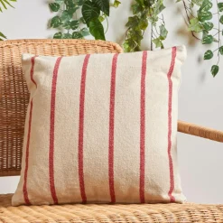 EMINZA Coussin extérieur carré toile de coton (50 x 50 cm) Ocealys Rouge Outlet