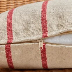 EMINZA Coussin extérieur carré toile de coton (50 x 50 cm) Ocealys Rouge Outlet