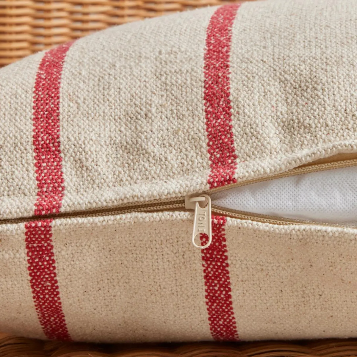 EMINZA Coussin extérieur carré toile de coton (50 x 50 cm) Ocealys Rouge Outlet