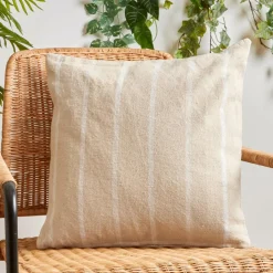 EMINZA Coussin extérieur carré toile de coton (50 x 50 cm) Ocealys Blanc Discount