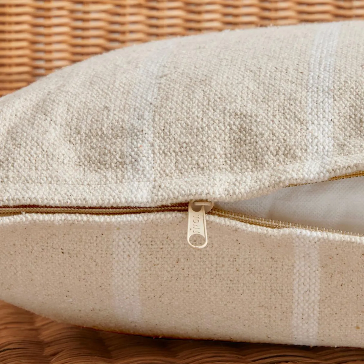 EMINZA Coussin extérieur carré toile de coton (50 x 50 cm) Ocealys Blanc Discount