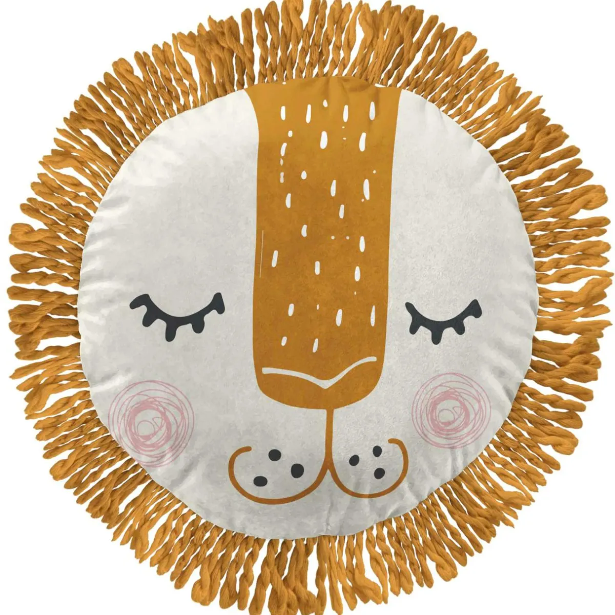 L'EFFET PAPILLON Coussin Lion rond enfant (40 cm) Charlie Multicolore Hot