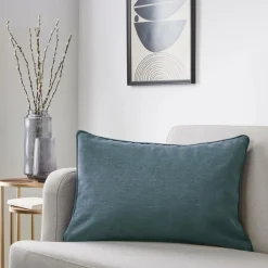 EMINZA Coussin rectangulaire (40 x 60 cm) Minuit Gris bleu Sale