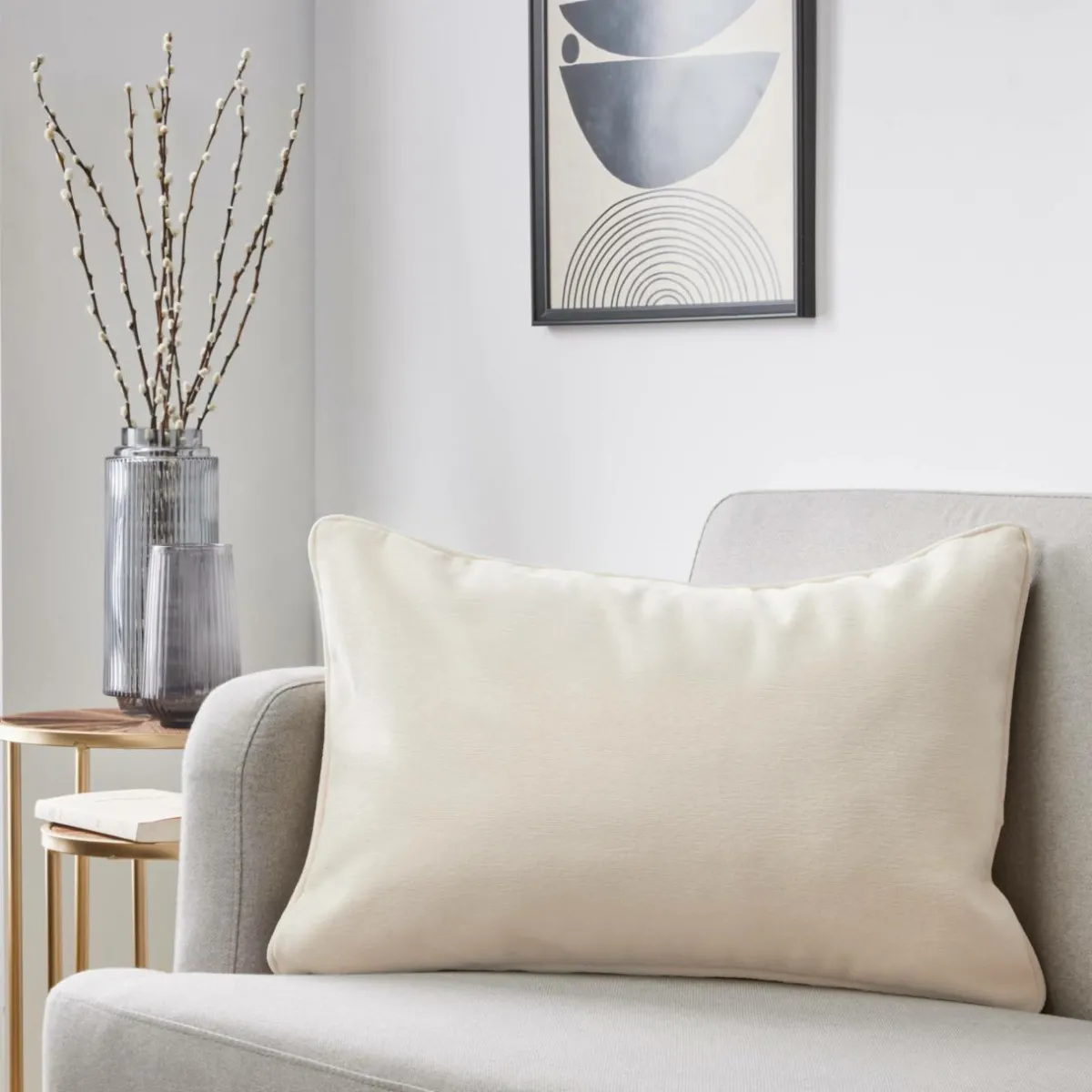 EMINZA Coussin Rectangulaire (40 x 60 cm) Minuit Sable Beige New
