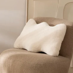 Atmosphera, cru017dateur d'intu017drieur Coussin rectangulaire bouclette (35 x 48 cm) Bliss Blanc