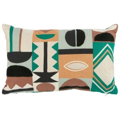 Atmosphera, cru017dateur d'intu017drieur Coussin rectangulaire brodé (30 x 50 cm) Mala Multicolore