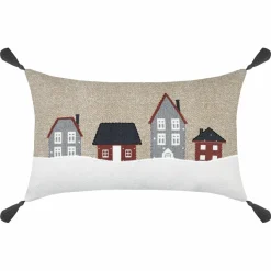 LOVELY CASA Coussin rectangulaire coton (30 x 50 cm) Cornouailles Beige Clearance