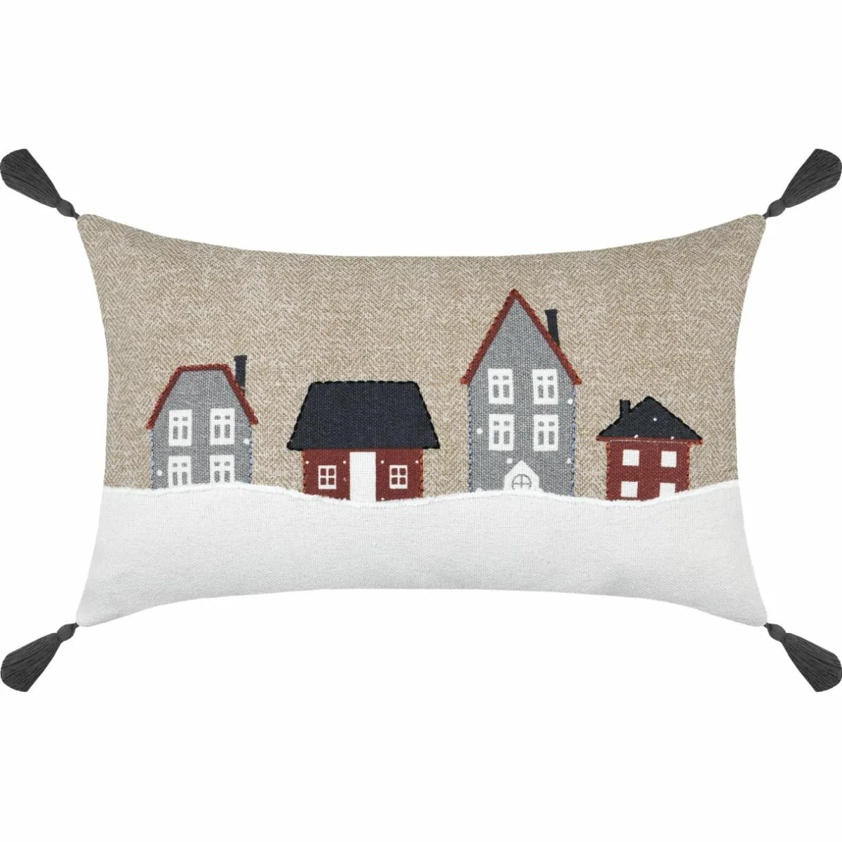 LOVELY CASA Coussin rectangulaire coton (30 x 50 cm) Cornouailles Beige Clearance