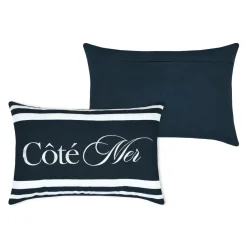 STOF Coussin Rectangulaire coton (40 x 60 cm) Bordemer Bleu marine New