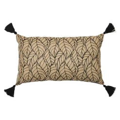 EMINZA Coussin rectangulaire coton et jute (30 x 50 cm) Nama Noir Clearance