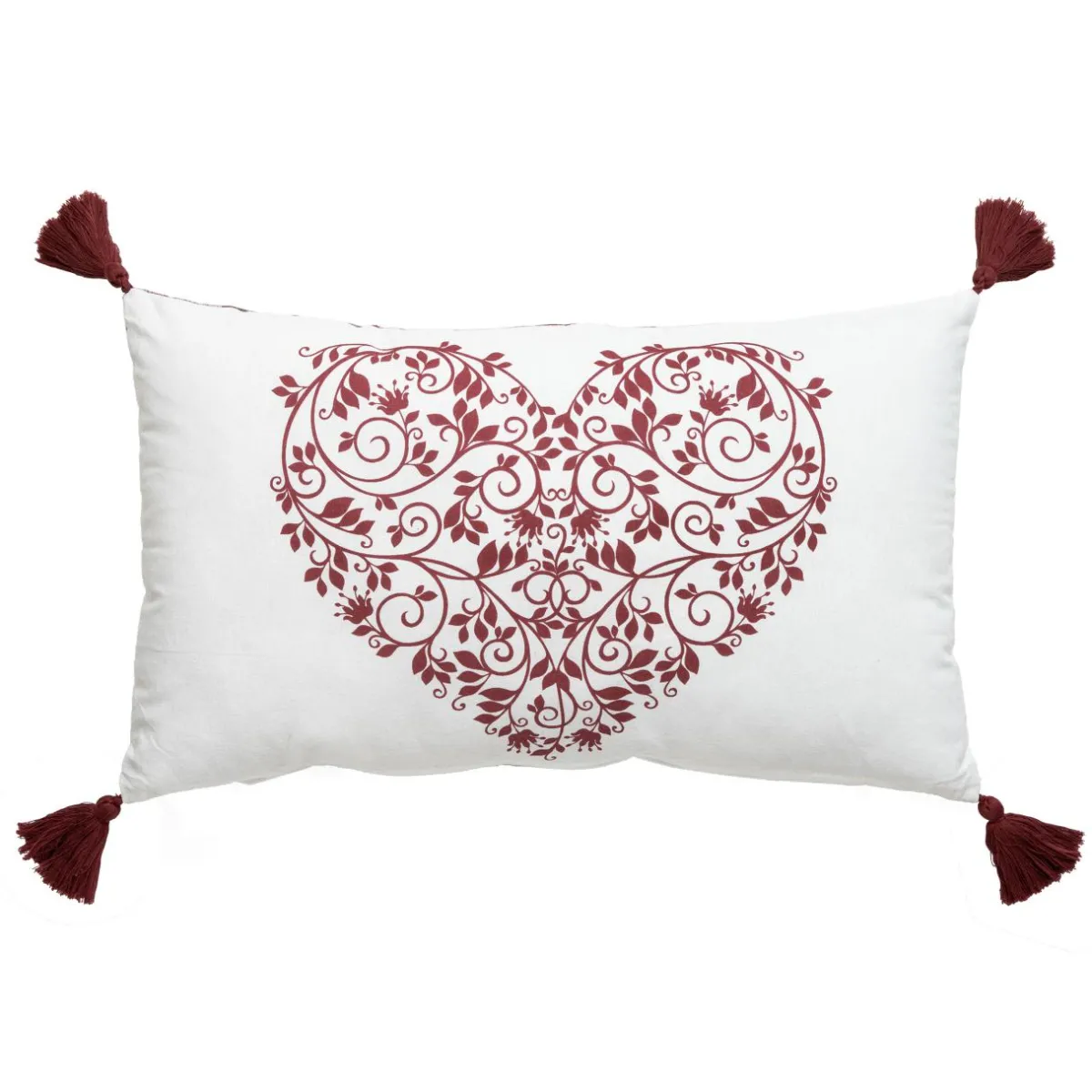 EMINZA Coussin rectangulaire coton (30 x 50 cm) Megeve Rouge Outlet