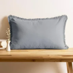 EMINZA Coussin rectangulaire coton (40 x 60 cm) Pixel franges Gris Hot