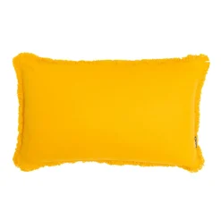 EMINZA Coussin rectangulaire coton (40 x 60 cm) Pixel franges Jaune moutarde Outlet