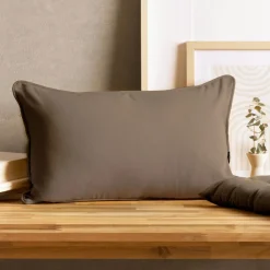 EMINZA Coussin rectangulaire coton (30 x 50 cm) Pixel Taupe New
