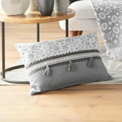douceur d'intu017drieur Coussin rectangulaire coton (40 x 60 cm) Flavie Gris New